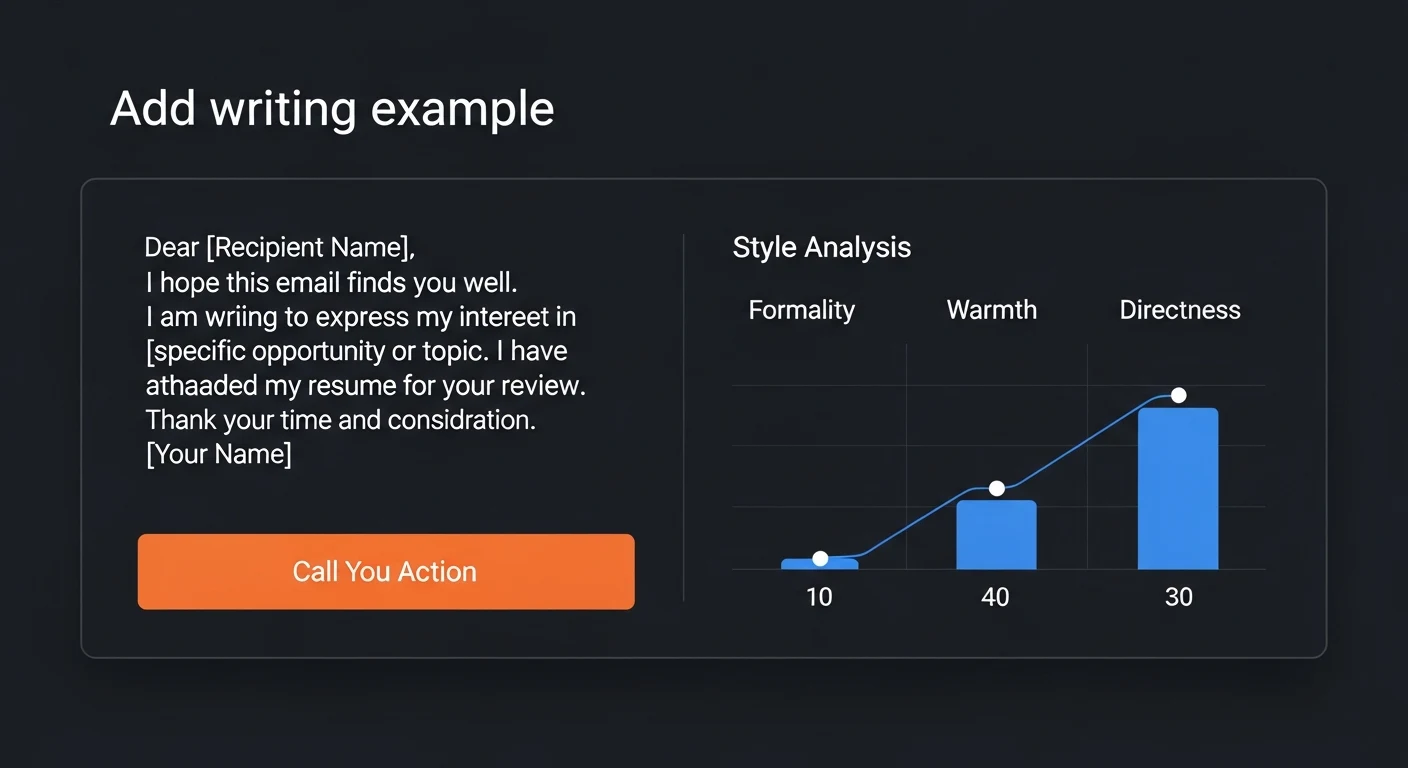 Adding writing examples to build your reply identity