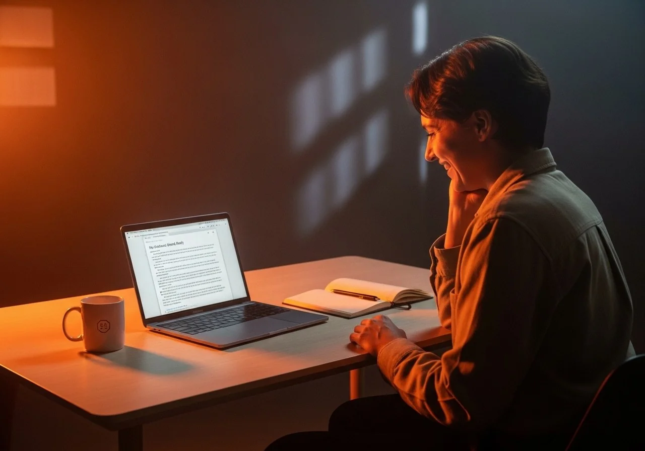 Person writing an email reply with Word.now AI assistant
